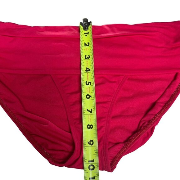 NWT Lauren Ralph Lauren 16 Fold-Over Wide-Band Bikini Swim Bottoms Dark Pink - Picture 6 of 11